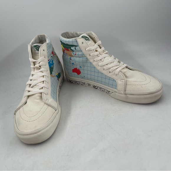 👞Vans Men’s Save Our Planet SK8 Reissue-SZ 9-Off-White Canvas Hi Top Sneaker - Picture 6 of 14